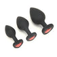 WhipSmart Heartbreaker 3 pc Crystal Heart Anal Training Set - Black/Red Xgen