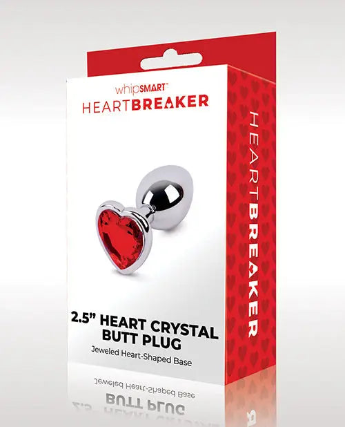 WhipSmart Heartbreaker 2.5" Heart Crystal Butt Plug - Red Xgen