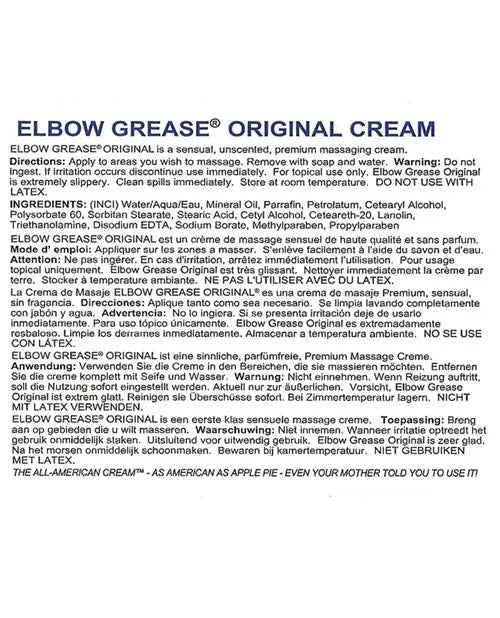 Elbow Grease Original Cream - 9 oz Jar B. Cumming Company INC