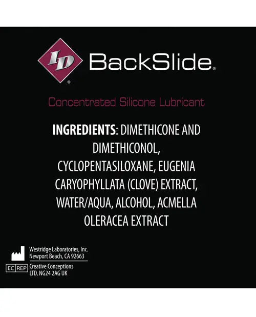 ID Backslide Anal Lubricant 1 oz Westridge Laboratories