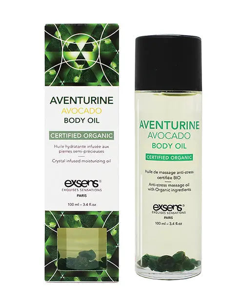 EXSENS of Paris Organic Body Oil w/Stones - Adventurine Avocado 100 ml Technic/néo Cosmetique