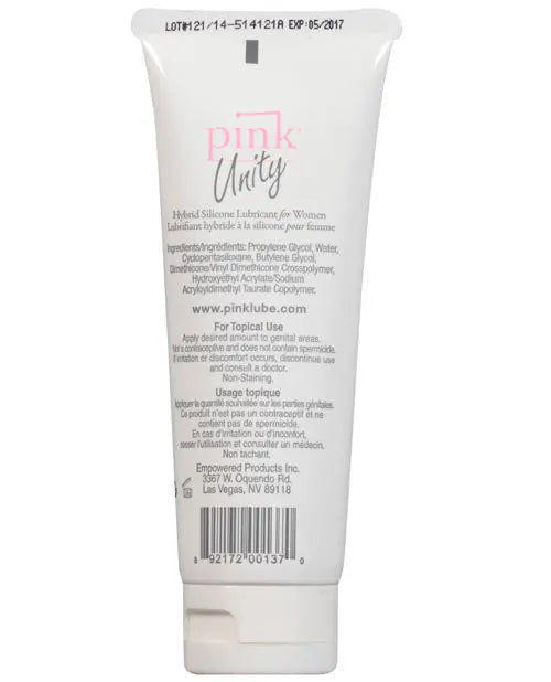Pink Unity Hybrid Silicone Based Lubricant - 3.3 oz Tube Empowered Products
