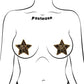 Pastease 2025 Happy New Year Star Nipple Covers - Black/Gold O/S