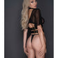 Adore Dreamer Sheer Mesh Strappy Top & Thong Black O/S