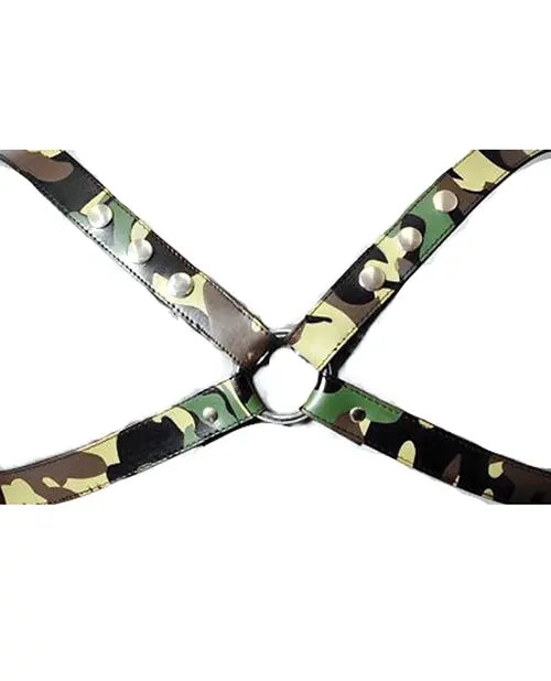 Sensual Sin Leather X Harness - Camo Small/Medium Atlantas Products Ltd Uk