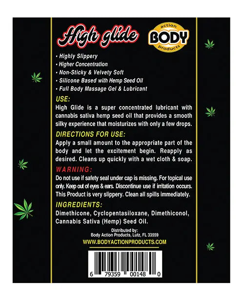 High Glide Erotic Lubricant - 2.3 oz Bottle Body Action Products