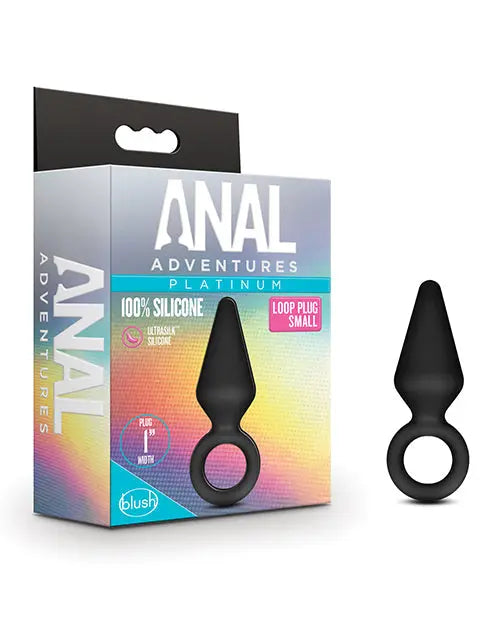 Blush Anal Adventures Platinum Silicone Loop Plug - Small Black Blush Novelties