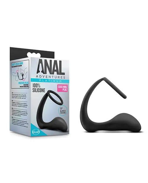 Blush Anal Adventures Cock Ring Plug - Black Blush Novelties