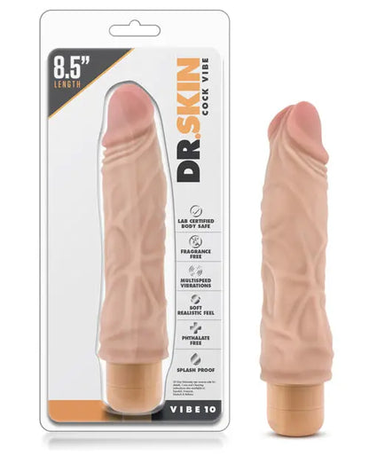 Blush Dr Skin Vibrating Dildo #10 | Beige Realistic Dildo | Waterproof 8.5" Big Dildo | Best Vibrator for Women Blush Novelties