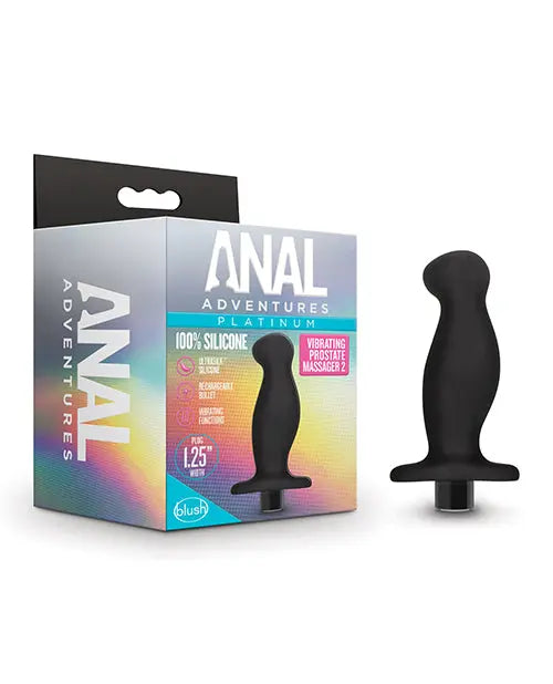 Blush Anal Adventures Platinum Silicone Vibrating Prostate Massager 02 - Black Blush Novelties
