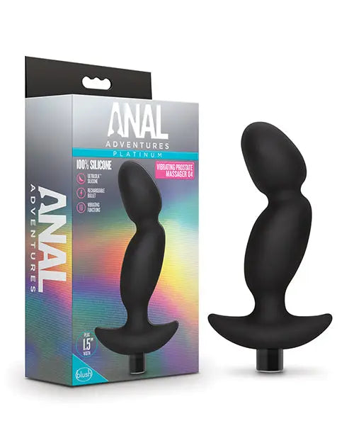 Blush Anal Adventures Platinum Silicone Vibrating Prostate Massager 04 - Black Blush Novelties