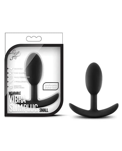 Blush Luxe Wearable Vibra Slim Plug Small - Black Blush Novelties
