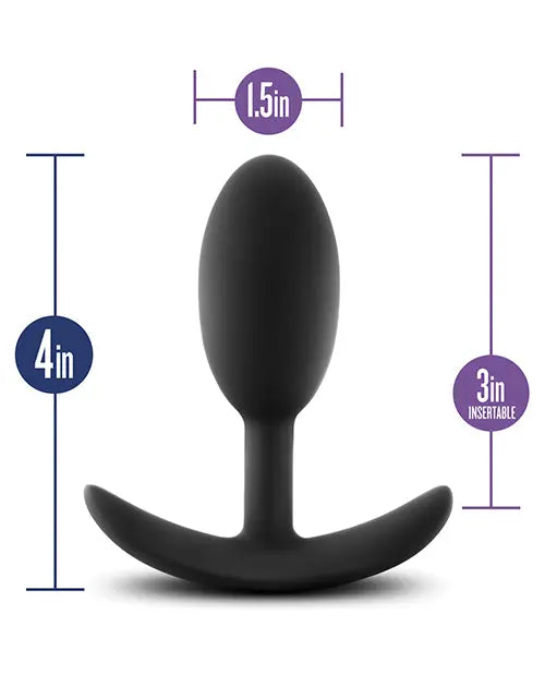 Blush Luxe Wearable Vibra Slim Plug Medium - Black Blush Novelties