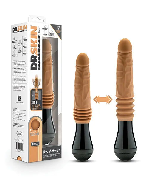 Blush Dr. Skin Silicone Dr. Arthur Thrusting Gyrating Vibrating Dildo - Tan Blush Novelties
