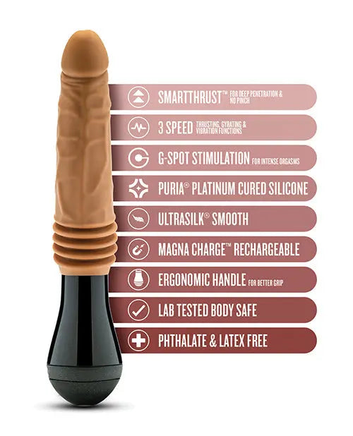 Blush Dr. Skin Silicone Dr. Arthur Thrusting Gyrating Vibrating Dildo - Tan Blush Novelties