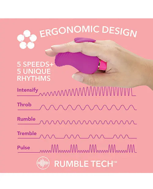 Blush Aria Finger Vibrator | Erotic AF Best Vibrator for Women | 5-Speed Plum Small Vibrator Blush Novelties