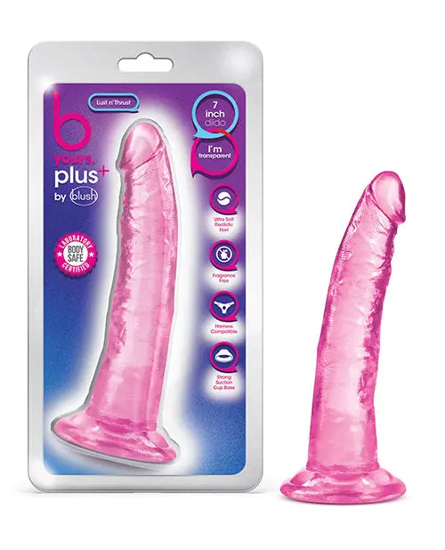 Blush B Yours Plus Realistic Dildo | 7" Big Dildo | Pink Suction Cup Dildo Blush Novelties