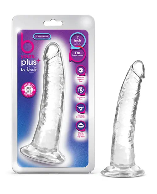 Blush B Yours Plus Large Dildo | 7" Big Dildo | Clear Suction Cup Dildo | Best Dildo Blush Novelties