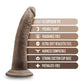 Blush Large Dildo | 7" Big Black Dildo | Posable Chocolate Suction Cup Dildo | Best Dildo Blush Novelties