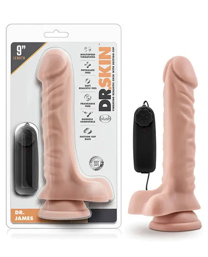 Blush Dr James Vibrating Dildo | 9" Big Dildo | Vanilla Suction Cup Dildo Blush Novelties