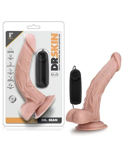 Blush Dr Sean Vibrating Dildo | 8" Big Dildo | Vanilla Suction Cup Dildo Blush Novelties