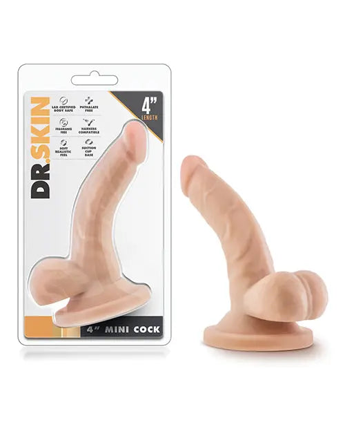 Blush Dr. Skin Large Dildo | 4" Realistic Dildo | Beige Suction Cup Dildo | Best Dildo Blush Novelties