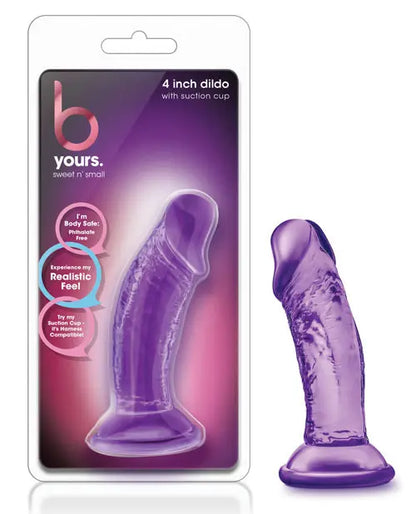 Blush Large Dildo | Sweet n Small 4" Big Dildo | Purple Suction Cup Dildo | Best Dildo Blush Novelties