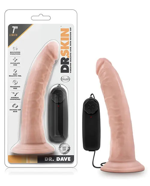 Blush Dr Skin Vibrating Dildo | 7" Big Dildo | Vanilla Suction Cup Dildo Blush Novelties