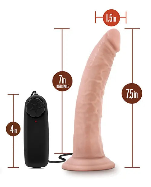 Blush Dr Skin Vibrating Dildo | 7" Big Dildo | Vanilla Suction Cup Dildo Blush Novelties