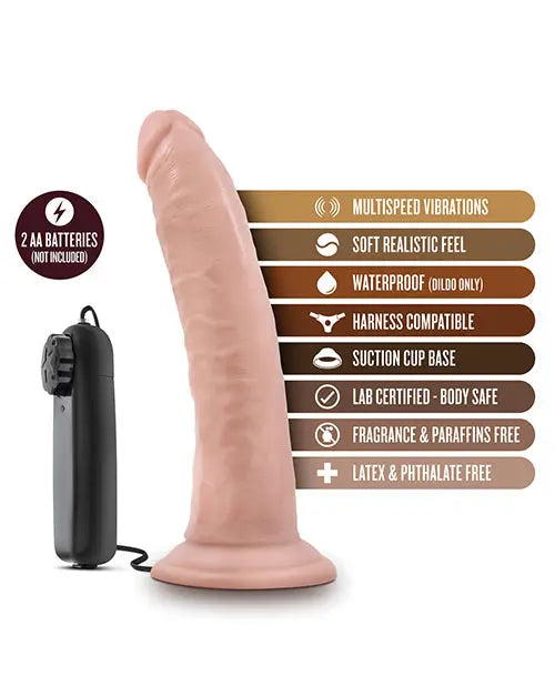 Blush Dr Skin Vibrating Dildo | 7" Big Dildo | Vanilla Suction Cup Dildo Blush Novelties