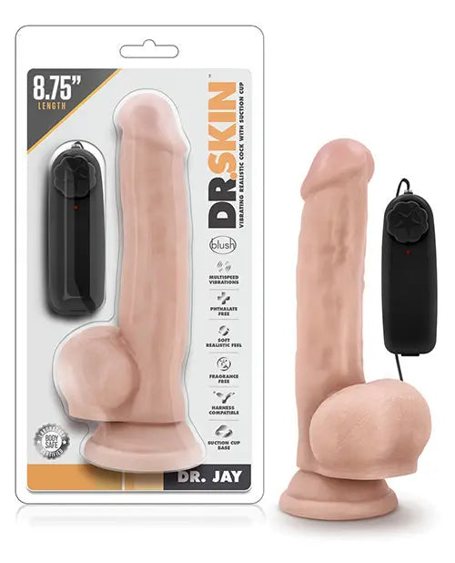 Blush Dr Jay Vibrating Dildo | 8.75" Big Dildo | Vanilla Suction Cup Dildo Blush Novelties