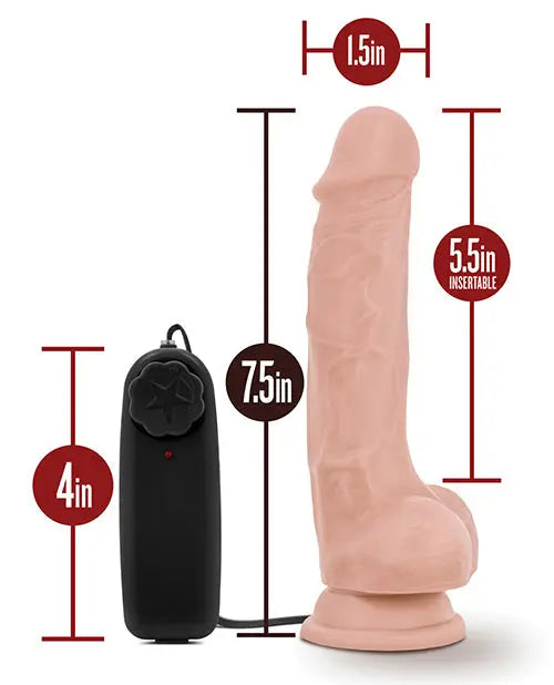 Blush Dr Tim Vibrating Dildo | 7.5" Big Dildo | Vanilla Suction Cup Dildo Blush Novelties