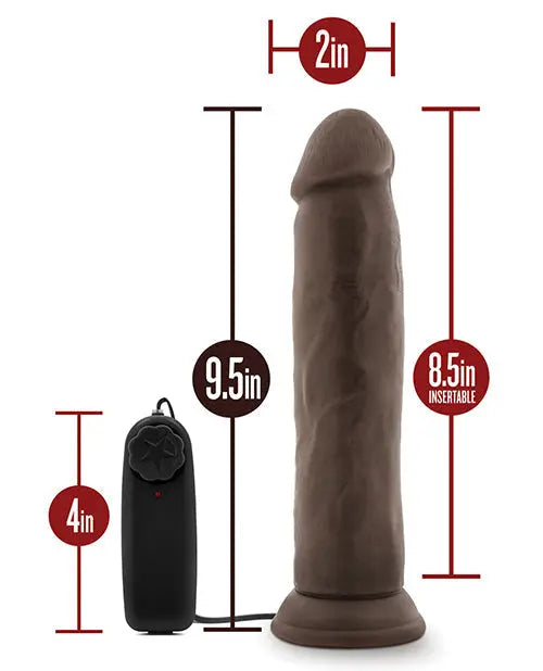 Blush Throb Vibrating Dildo | 9.5" Big Dildo | Chocolate Suction Cup Dildo Blush Novelties