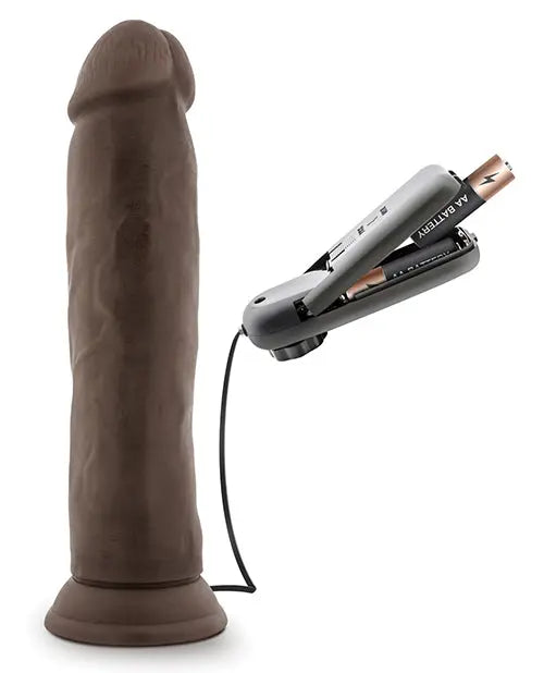 Blush Throb Vibrating Dildo | 9.5" Big Dildo | Chocolate Suction Cup Dildo Blush Novelties