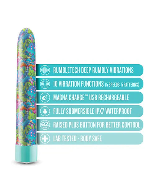 Blush Limited Addiction Utopia 7" Rechargeable Vibe - Aqua Blush Novelties
