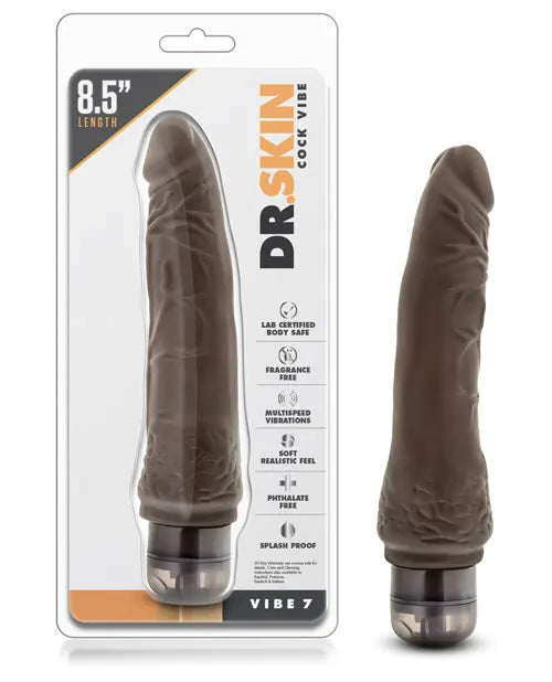 Blush Dr Skin Vibrating Dildo #7 | Chocolate Realistic Dildo | 8.5" Big Dildo | Best Vibrator for Women Blush Novelties