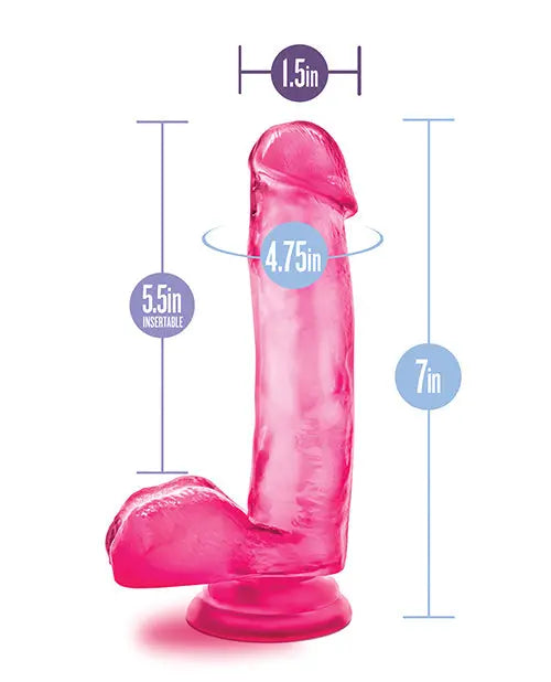 Blush B Yours Realistic Dildo | Sweet n Hard Big Dildo | Pink Suction Cup Dildo Blush Novelties