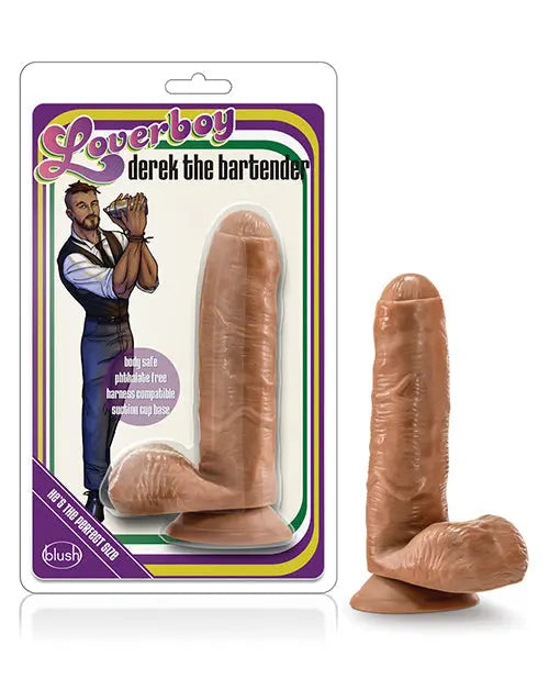 Blush Large Dildo | Derek the Bartender Big Dildo | Mocha Suction Cup Dildo | Best Dildo Blush Novelties