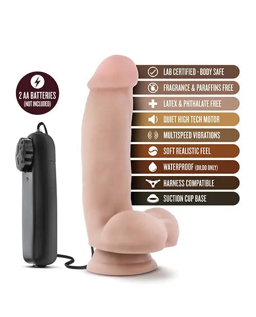 Blush Quarterback Large Dildo | 7" Vibrating Dildo | Suction Cup Dildo | Best Dildo Blush Novelties