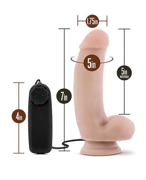 Blush Quarterback Large Dildo | 7" Vibrating Dildo | Suction Cup Dildo | Best Dildo Blush Novelties