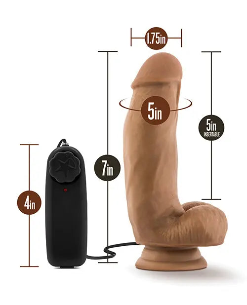 Blush Coverboy 7" Big Dildo | MMA Fighter Vibrating Dildo | Mocha Realistic Dildo | Body-Safe Blush Novelties