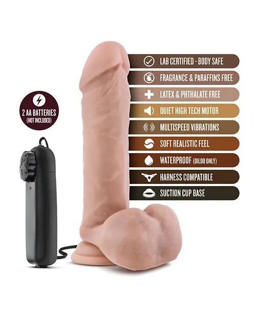 Blush Large Dildo | Goalie 8" Vibrating Dildo | Vanilla Suction Cup Dildo | Best Dildo Blush Novelties
