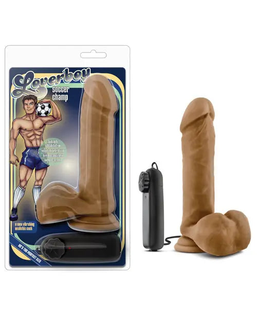 Blush Vibrating Dildo | Soccer Champ 8" Big Dildo | Mocha Suction Cup Dildo Blush Novelties