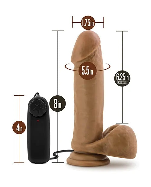 Blush Vibrating Dildo | Soccer Champ 8" Big Dildo | Mocha Suction Cup Dildo Blush Novelties