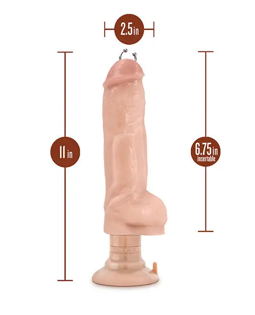 Blush Pierced Vibrating Dildo | Bad Boy Big Dildo | Beige Suction Cup Dildo Blush Novelties