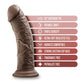 Blush Large Dildo | 8" Posable Big Black Dildo | Chocolate Suction Cup Dildo | Best Dildo Blush Novelties