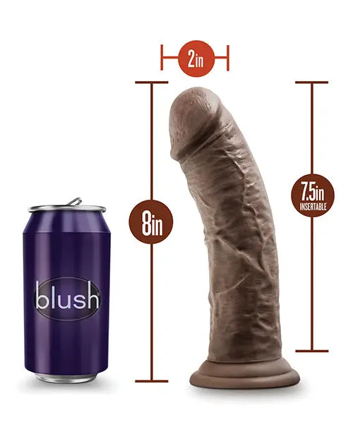Blush Large Dildo | 8" Posable Big Black Dildo | Chocolate Suction Cup Dildo | Best Dildo Blush Novelties