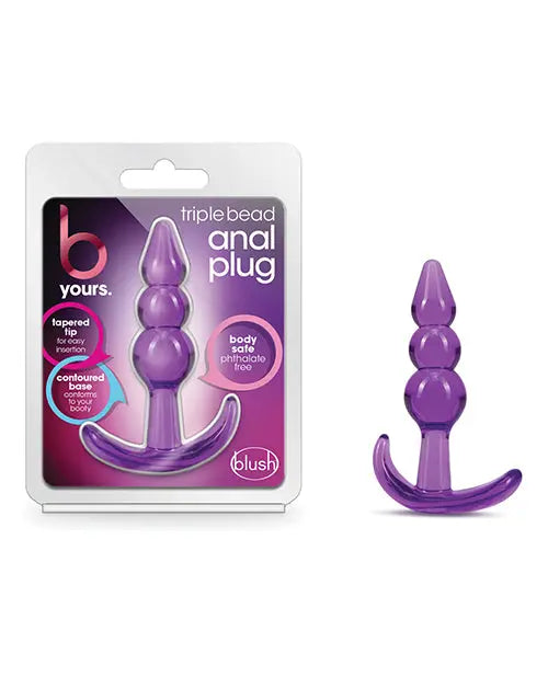 Blush B Yours Triple Bead Anal Plug - Purple Blush Novelties