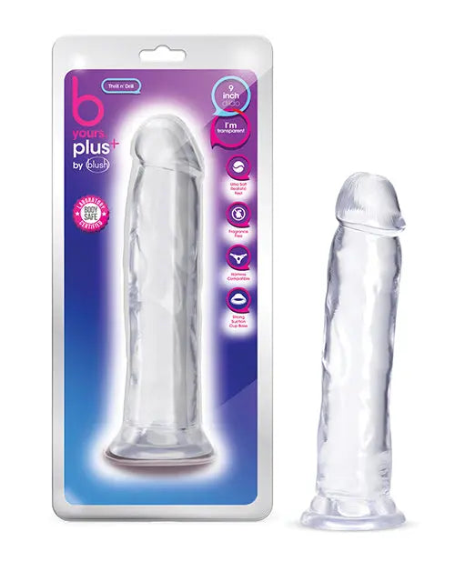 Blush Realistic Dildo | 9" Big Dildo | Thrill n Drill Clear Suction Cup Dildo Blush Novelties