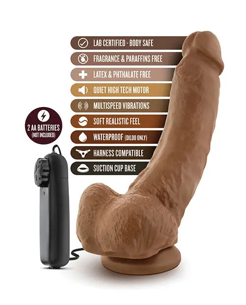 Blush Vibrating Dildo | Boxer 9" Big Dildo | Mocha Suction Cup Dildo Blush Novelties